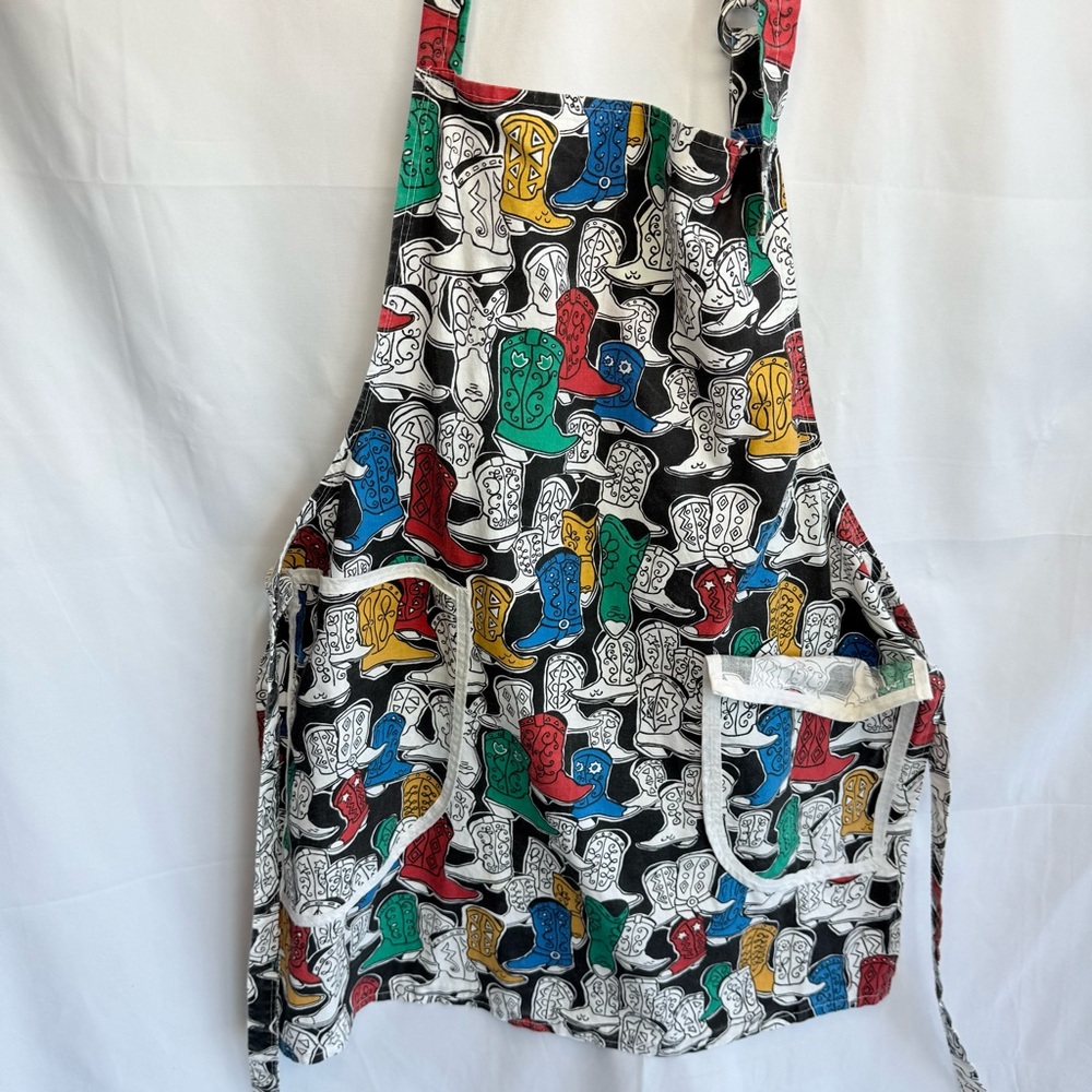 Apron with Colorful Cowboy Boots